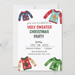 Ugly Sweater Kerstparty Uitnodiging