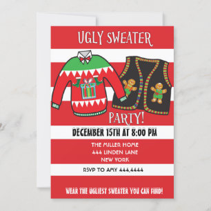 Ugly Sweater Kerstparty Uitnodiging
