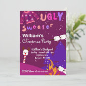 Ugly Sweater Kerstparty Uitnodiging (Staand voorkant)