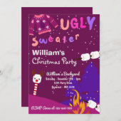 Ugly Sweater Kerstparty Uitnodiging (Voorkant / Achterkant)