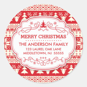 Ugly Sweater kerstrek Address Label Seals