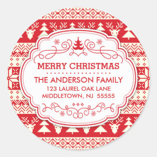 Ugly Sweater kerstrek Address Label Seals