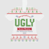 Ugly Sweater kersttacky Nordic Red Green Knit Ornament (voorkant)