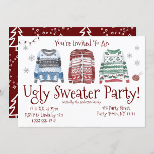 Ugly Sweater Kerstuitnodiging Kaart