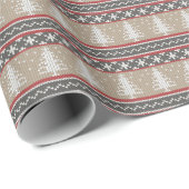 Ugly Sweater Knit-kerstpatroon | Tan Cadeaupapier (Rol Hoek)