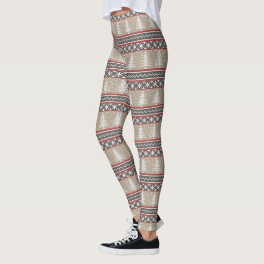 Ugly Sweater Knit-kerstpatroon | Tan Leggings (Links)