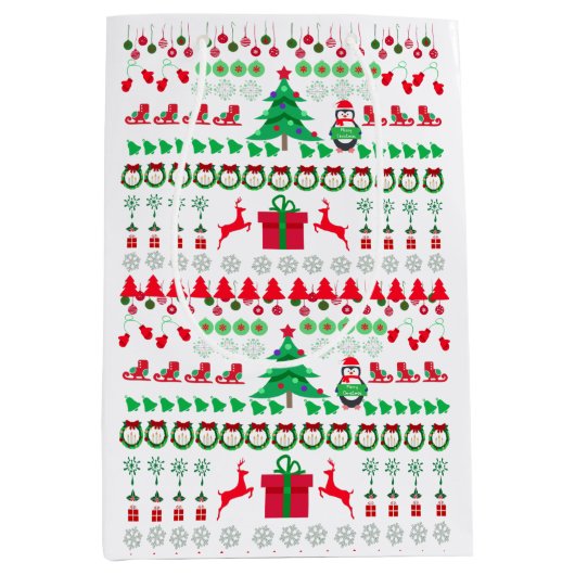 Ugly Sweater knit pattern style Medium Cadeauzakje (Voorkant)