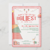 Ugly Sweater Lelijkste Wedstrijd Kerstvakantie Kaart (Voorkant)