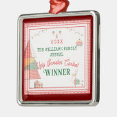 Ugly Sweater Lelijkste Wedstrijd Kerstvakantie Metalen Ornament (Links)