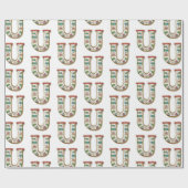 Ugly Sweater Letter U Kerst Cadeaupapier (Vlak)