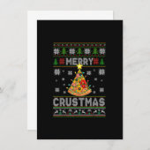 Ugly Sweater Merry Crustmas Pizza Pie Kerstmis Kaart (Voorkant / Achterkant)