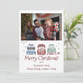 Ugly Sweater Merry Kerstmis met foto Feestdagenkaart (Staand voorkant)