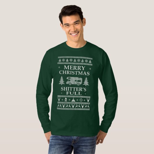 Ugly Sweater Merry Kerstschitters Full RV T-shirt (Voorkant volledig)