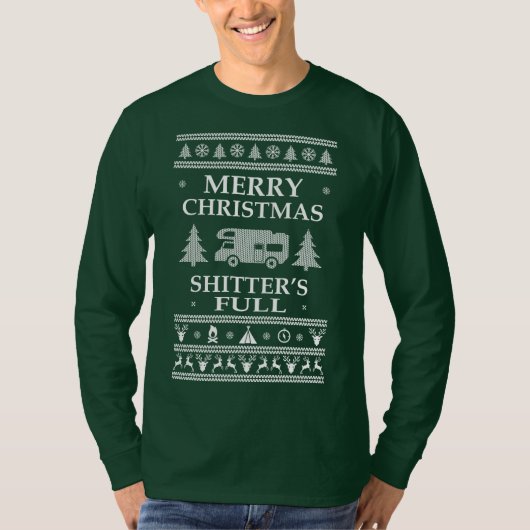 Ugly Sweater Merry Kerstschitters Full RV T-shirt (Voorkant)