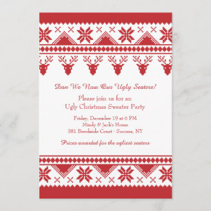 Ugly Sweater met rendieruitnodiging Kaart