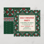 Ugly Sweater Modern Holiday Party Kaart (Voorkant / Achterkant)
