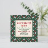 Ugly Sweater Modern Holiday Party Kaart (Staand voorkant)