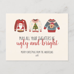 Ugly Sweater Non-Photo Holiday Colorful Briefkaart