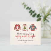 Ugly Sweater Non-Photo Holiday Colorful Briefkaart (Staand voorkant)
