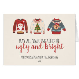 Ugly Sweater Non-Photo Holiday Colorful Fold Card