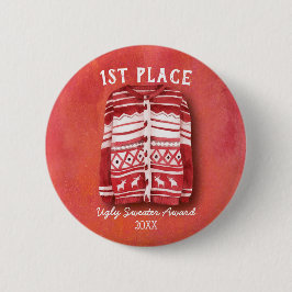 Ugly Sweater Office Christmas Party Award Ronde Button 5,7 Cm