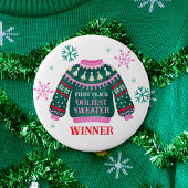 Ugly Sweater Party 1e plaats Winnaar wedstrijd Ronde Button 4,0 Cm