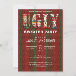 Ugly Sweater Party Bewaar de datum Save The Date