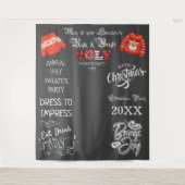 Ugly Sweater Party Fotoshoot Achtergrond Wandkleed (Voorkant)