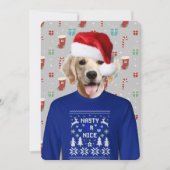 Ugly Sweater Party Golden Retriever Invitation Kaart (Voorkant)