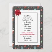 Ugly Sweater Party Golden Retriever Invitation Kaart (Achterkant)