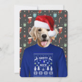 Ugly Sweater Party Golden Retriever Invitation Kaart (Voorkant)