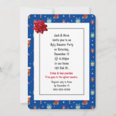 Ugly Sweater Party Golden Retriever Invitation Kaart (Achterkant)