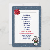 Ugly Sweater Party Golden Retriever Invitation Kaart (Achterkant)
