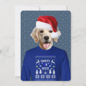 Ugly Sweater Party Golden Retriever Invitation Kaart (Voorkant)