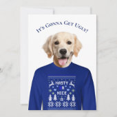 Ugly Sweater Party Golden Retriever Kaart (Voorkant)
