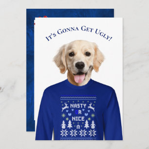 Ugly Sweater Party Golden Retriever Kaart