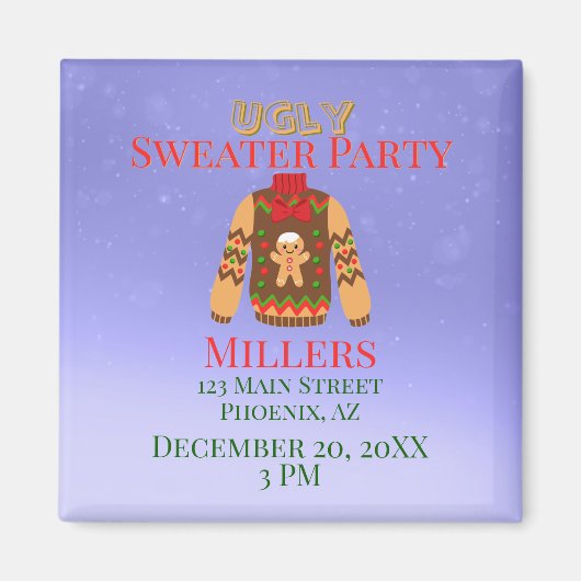 Ugly Sweater Party Herinnering Magneet (Voorkant)