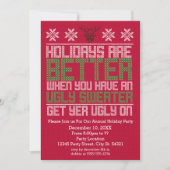 Ugly Sweater Party Holiday Invitations Kaart (Voorkant)