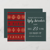 Ugly Sweater Party Invitation  Briefkaart (Voorkant / Achterkant)