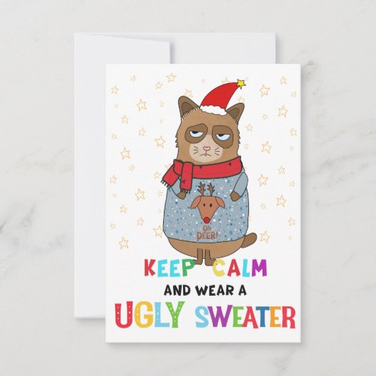 Ugly Sweater party invitation, Christmas party Kaart (Voorkant)