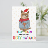 Ugly Sweater party invitation, Christmas party Kaart (Staand voorkant)