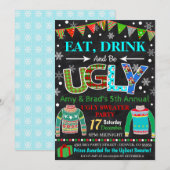 Ugly Sweater Party Invitation Kaart (Voorkant / Achterkant)