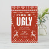 Ugly Sweater Party Invitation Kaart (Staand voorkant)