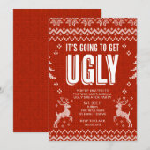 Ugly Sweater Party Invitation Kaart (Voorkant / Achterkant)