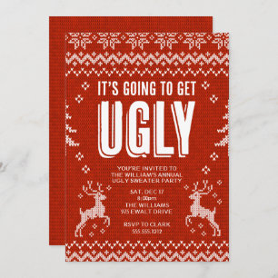 Ugly Sweater Party Invitation Kaart
