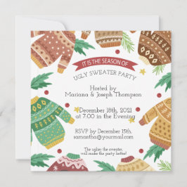 Ugly Sweater Party Invitation Kaart