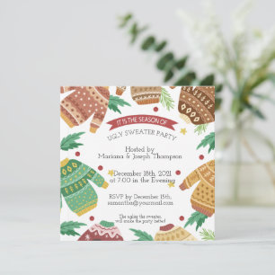 Ugly Sweater Party Invitation Kaart