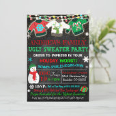 Ugly Sweater Party Invitation Kaart (Staand voorkant)