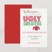 Ugly Sweater Party Invitation Kaart (Voorkant / Achterkant)