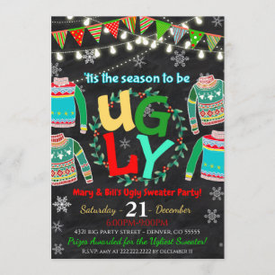 Ugly Sweater Party Invitation Kaart